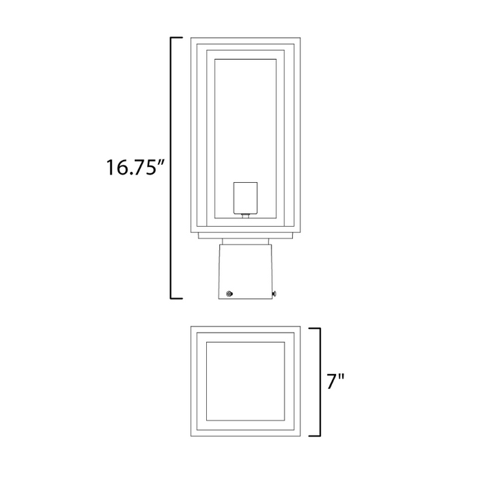 Maxim 3030 Cabana 1-lt 17" Tall Outdoor Post Mount