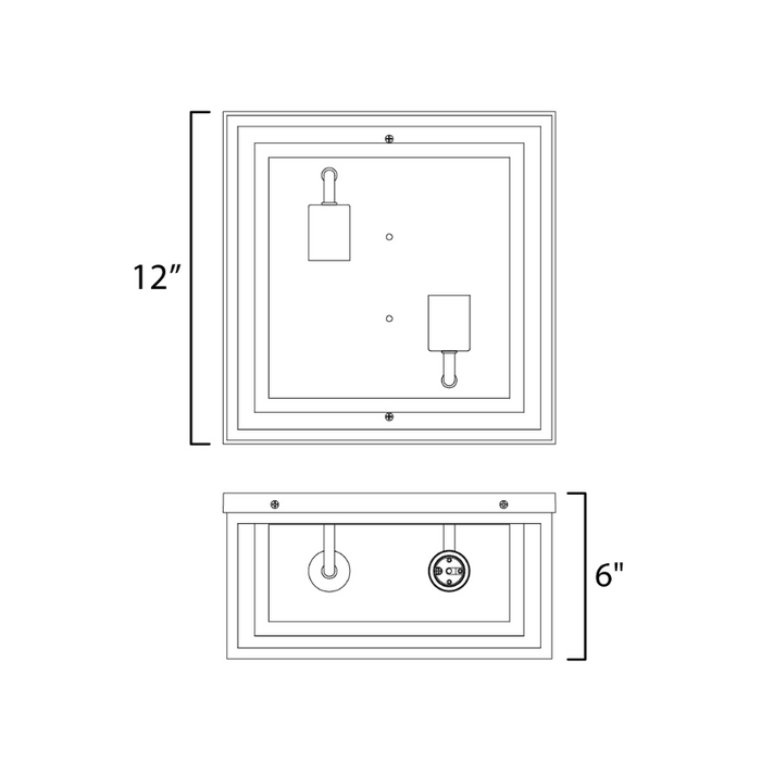 Maxim 3031 Cabana 2-lt 12" Outdoor Flush Mount