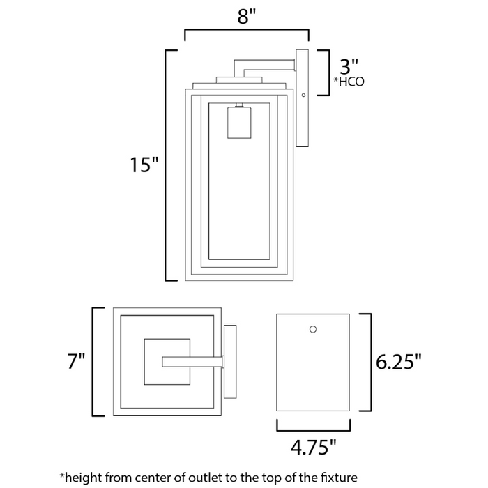 Maxim 3033 Cabana 1-lt 15" Tall Outdoor Wall Sconce