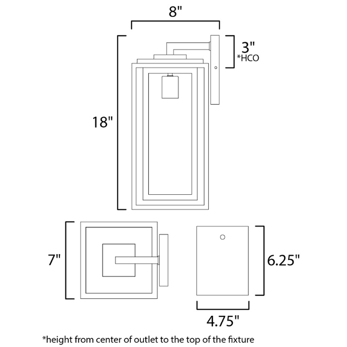 Maxim 3035 Cabana 1-lt 18" Tall Outdoor Wall Sconce