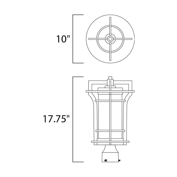 Maxim 30480 Oakville 1-lt 18" Tall Outdoor Pole/Post Lantern