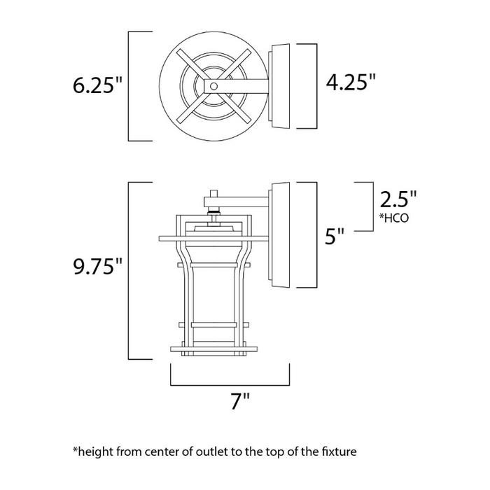Maxim 30482 Oakville 1-lt 10" Tall Outdoor Wall Lantern