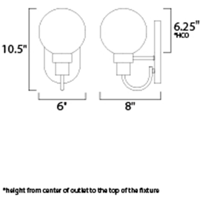 Maxim 30511 Bauhaus 1-lt 11" Tall Wall Sconce