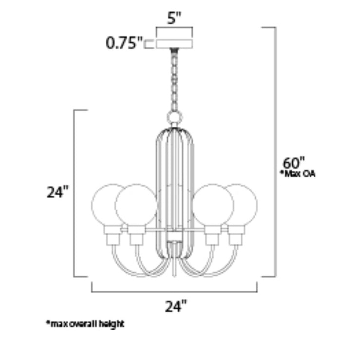 Maxim 30516 Bauhaus 5-lt 24" Chandelier