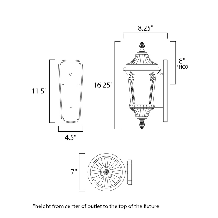 Maxim 3053 Sentry 1-lt 16" Tall Outdoor Wall Sconce