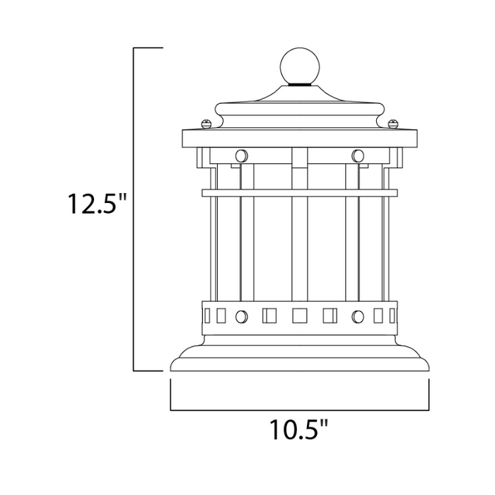 Maxim 3132 Santa Barbara DC 3-lt 13" Tall Outdoor Deck Lantern