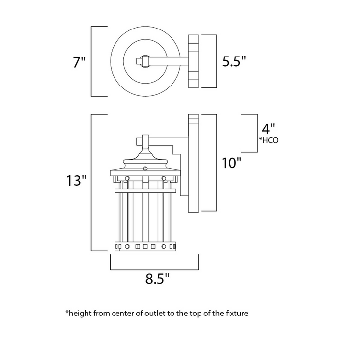 Maxim 3133 Santa Barbara DC 1-lt 13" Tall Outdoor Wall Lantern