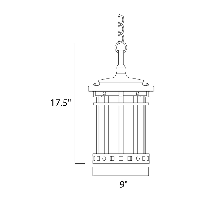 Maxim 3138 Santa Barbara DC 3-lt 9" Outdoor Hanging Lantern
