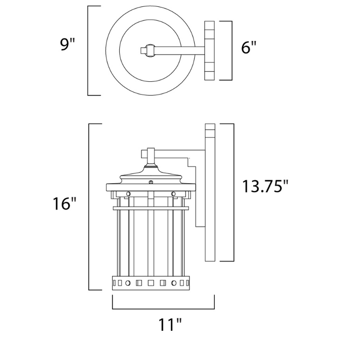 Maxim 3144 Santa Barbara Dark Sky 1-lt 16" Tall Outdoor Wall Lantern