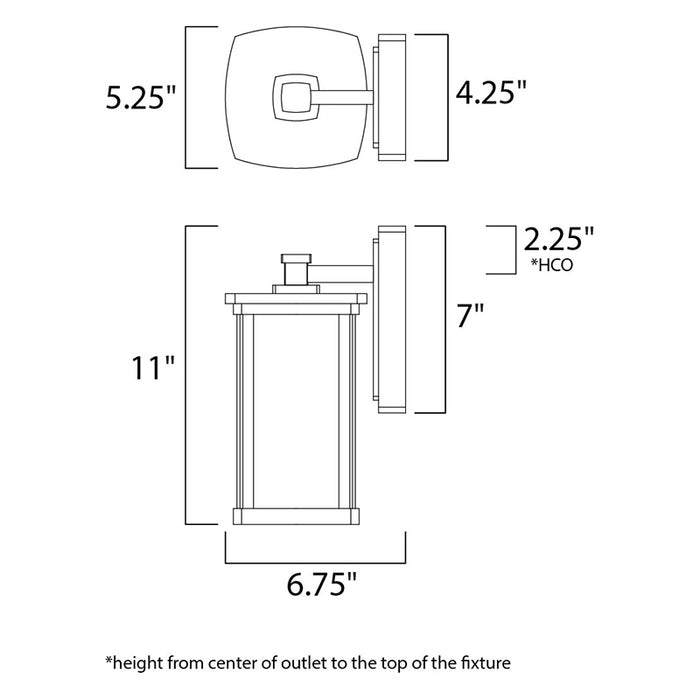 Maxim 3152 Bungalow 1-lt 11" Tall Outdoor Wall Lantern