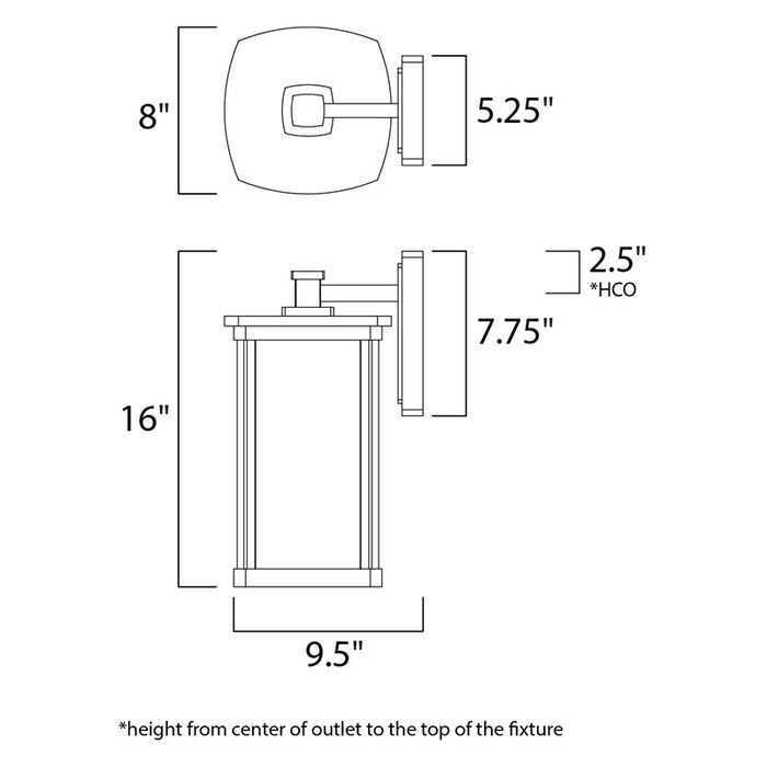 Maxim 3154 Bungalow 1-lt 16" Tall Outdoor Wall Lantern