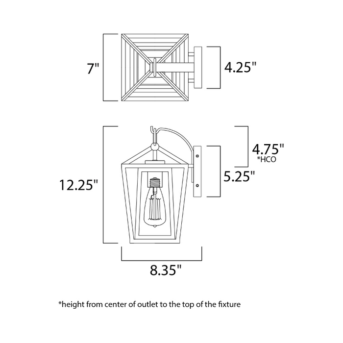 Maxim 3173 Artisan 1-lt 12" Tall Outdoor Wall Mount