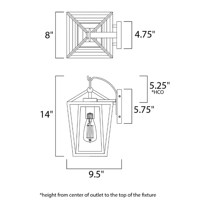 Maxim 3174 Artisan 1-lt 14" Tall Outdoor Wall Mount