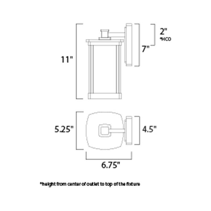 Maxim 3252 Terrace 1-lt 11" Tall Outdoor Wall Lantern