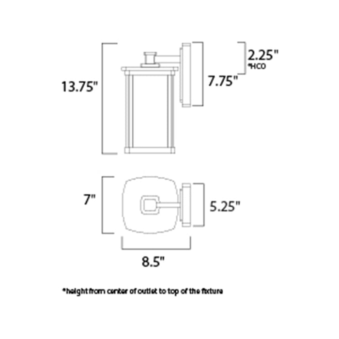 Maxim 3253 Terrace 1-lt 14" Tall Outdoor Wall Lantern