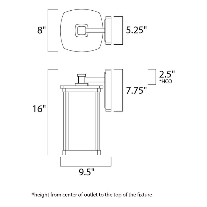 Maxim 3254 Terrace 1-lt 16" Tall Outdoor Wall Lantern