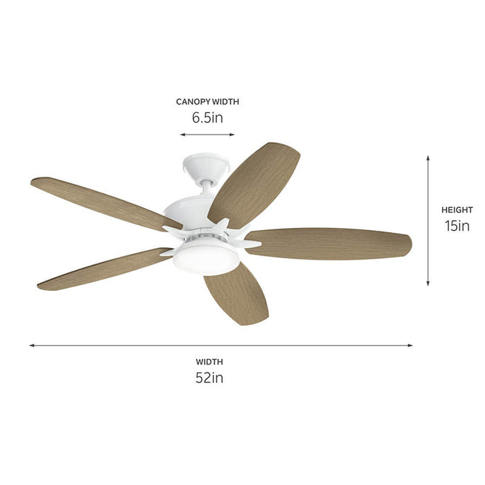Kichler 330163 Renew Designer 52" Outdoor Ceiling Fan with LED Light Kit