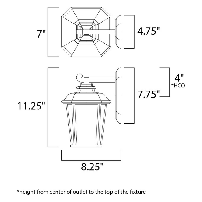 Maxim 3342 Radcliffe 1-lt 11" Tall Outdoor Wall Mount