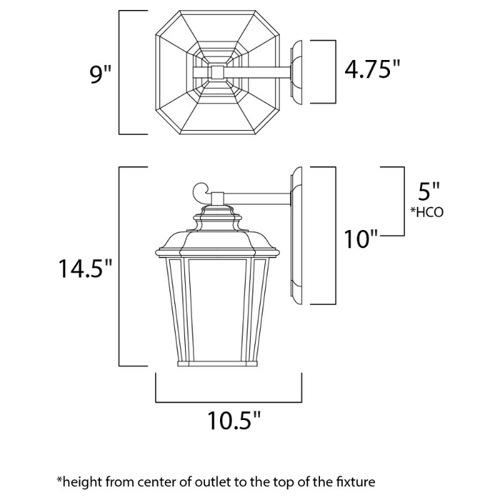 Maxim 3343 Radcliffe 1-lt 15" Tall Outdoor Wall Mount