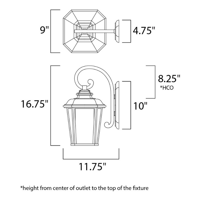 Maxim 3344 Radcliffe 1-lt 17" Tall Outdoor Wall Mount