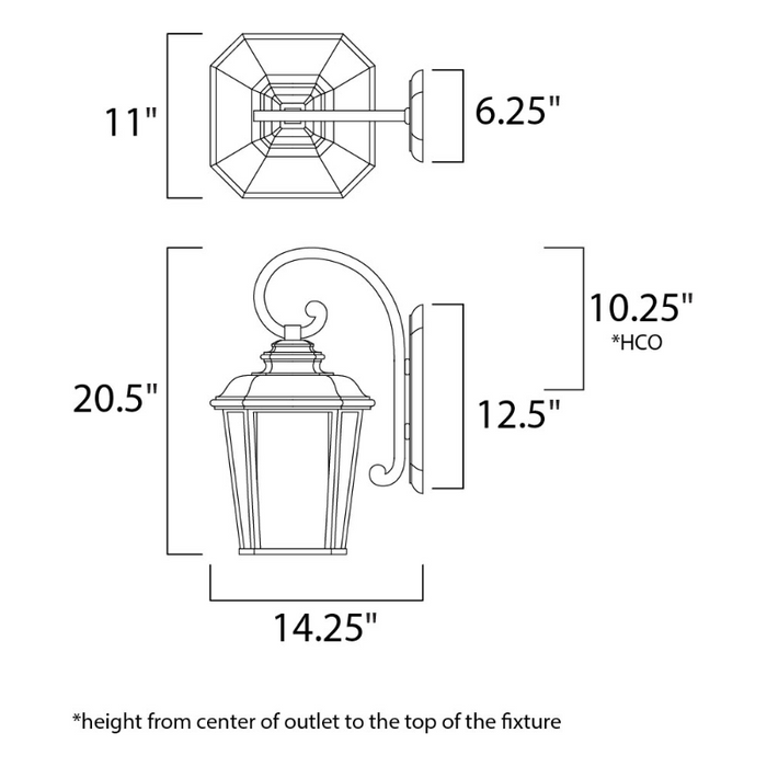 Maxim 3346 Radcliffe 1-lt 21" Tall Outdoor Wall Mount