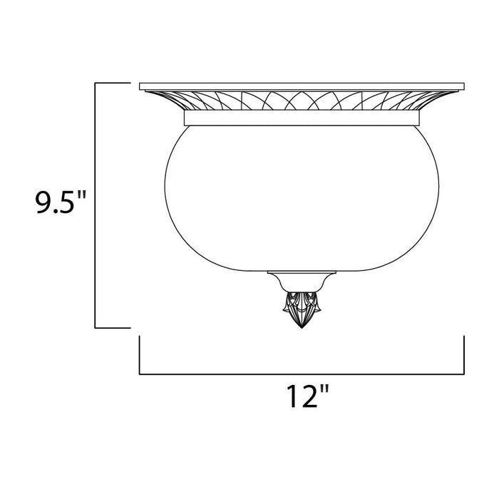 Maxim 3429 Carriage House DC 2-lt 12" Outdoor Ceiling Mount