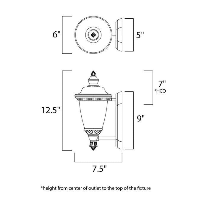 Maxim 3495 Carriage House DC 1-lt 13" Tall Outdoor Wall Lantern