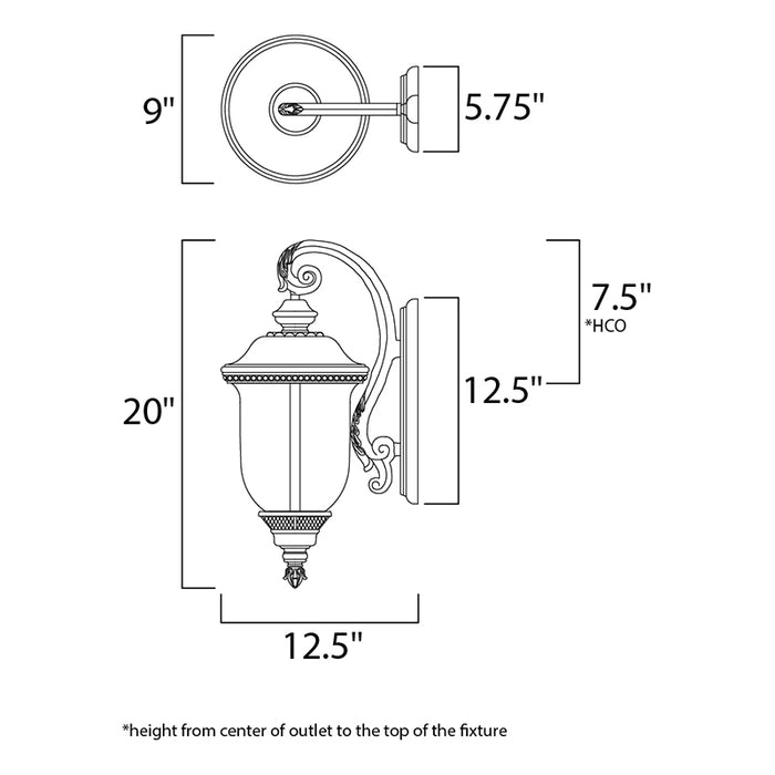Maxim 3496 Carriage House DC 2-lt 20" Tall Outdoor Wall Lantern