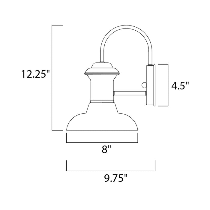 Maxim 35001 Wharf 1-lt 12" Tall Outdoor Wall Lantern