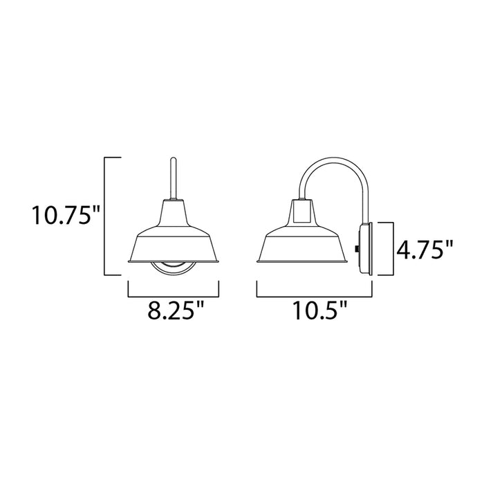 Maxim 35015 Pier M 1-lt 11" Tall Outdoor Wall Sconce