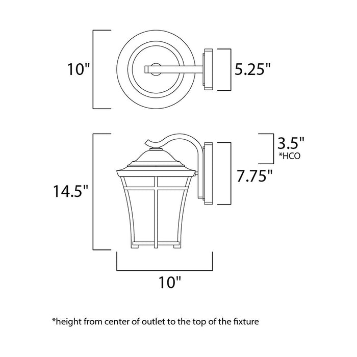 Maxim 3804 Balboa DC 1-lt 15" Tall Outdoor Wall Lantern