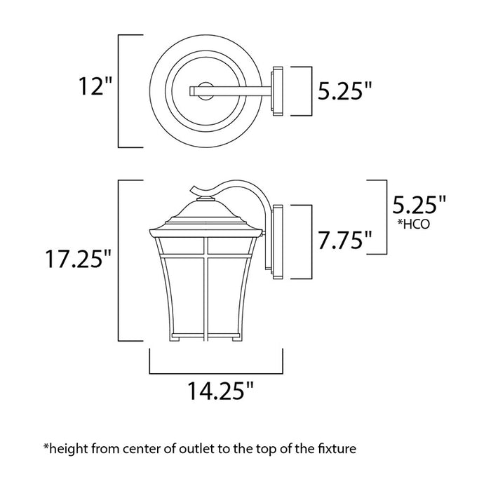 Maxim 3806 Balboa DC 1-lt 17" Tall Outdoor Wall Lantern