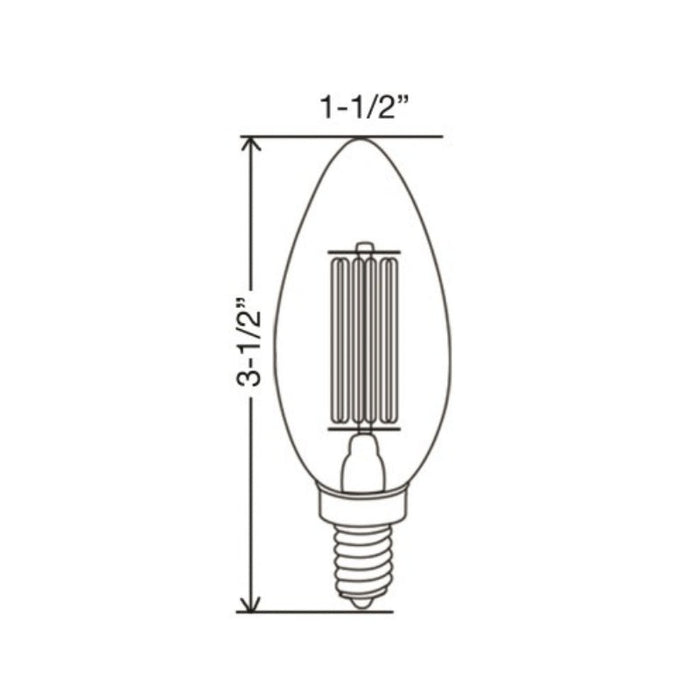Westgate 5W LED Filament Candelabra Bulb, 4000K