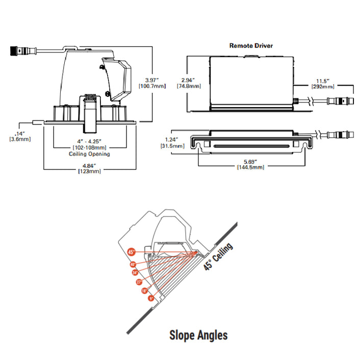 Halo RLS4 4" Slope Ceiling Direct Mount LED Retrofit, 5CCT Selectable