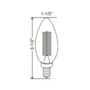 Westgate 5W LED Filament Candelabra Bulb, 2700K