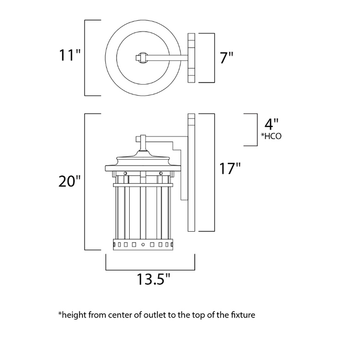 Maxim 40035 Santa Barbara VX 3-lt 20" Tall Outdoor Wall Lantern