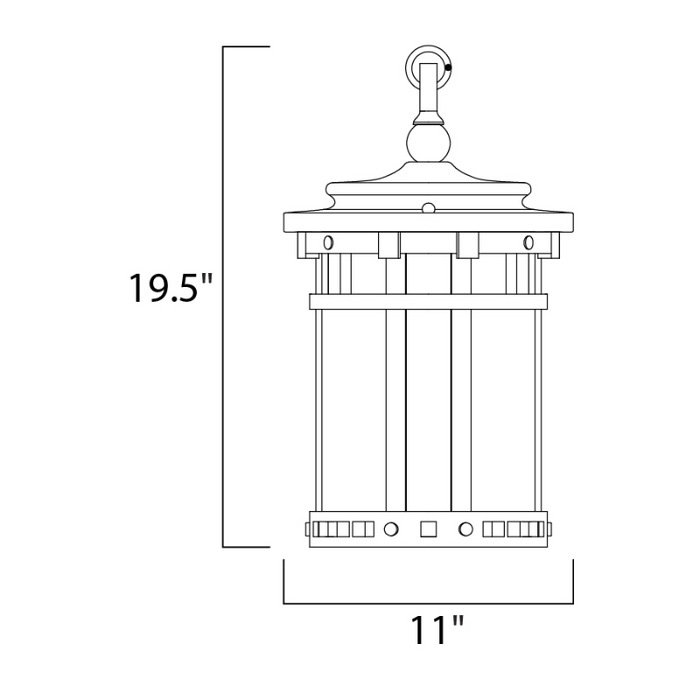 Maxim 40039 Santa Barbara VX 3-lt 11" Outdoor Hanging Lantern