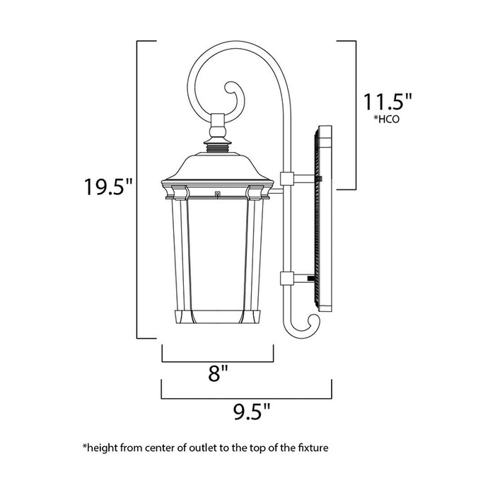 Maxim 40093 Dover VX 1-lt 20" Tall Outdoor Wall Lantern