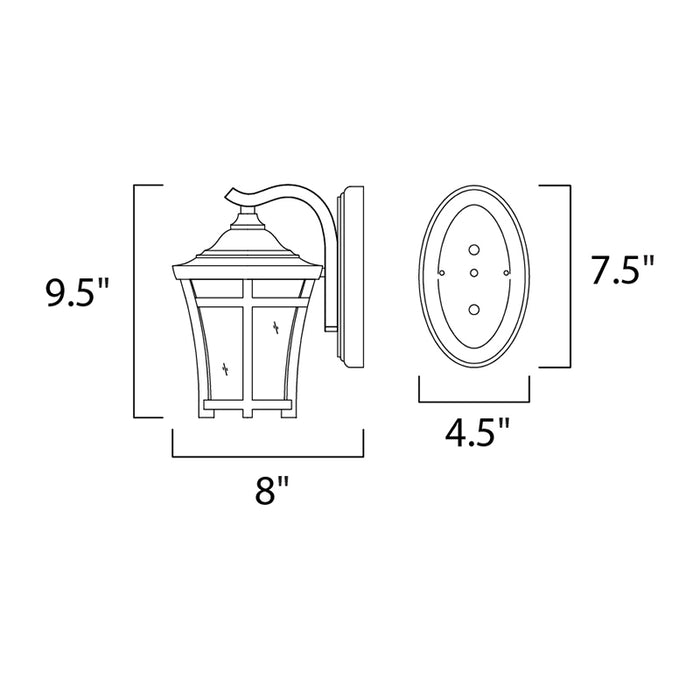Maxim 40162 Balboa VX 1-lt 10" Tall Outdoor Wall Lantern
