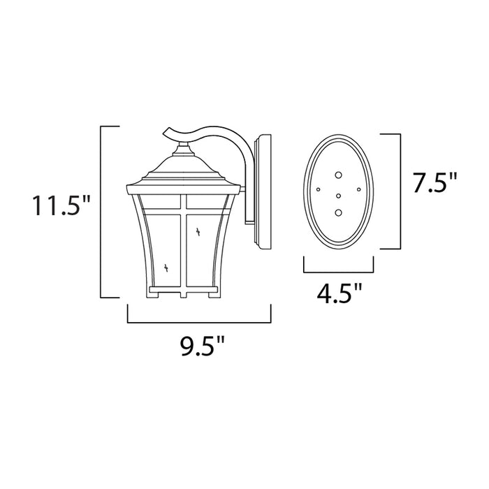 Maxim 40163 Balboa VX 1-lt 12" Tall Outdoor Wall Lantern