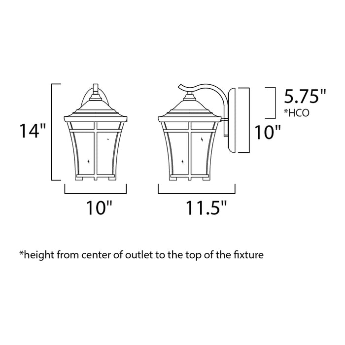 Maxim 40164 Balboa VX 1-lt 14" Tall Outdoor Wall Lantern