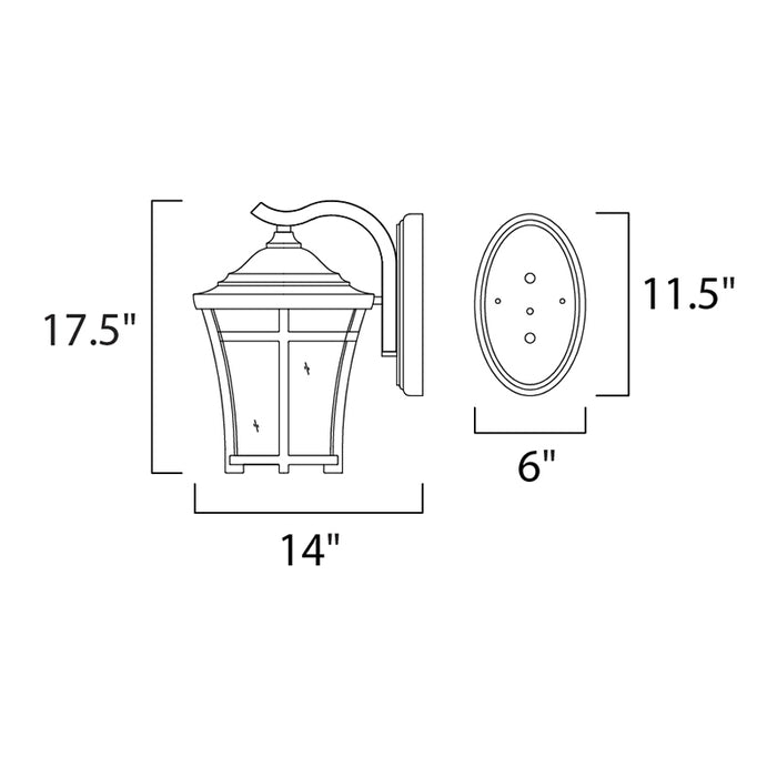 Maxim 40165 Balboa VX 1-lt 18" Tall Outdoor Wall Lantern