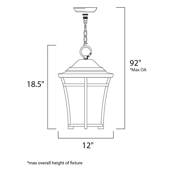 Maxim 40167 Balboa VX 1-lt 12" Outdoor Hanging Lantern