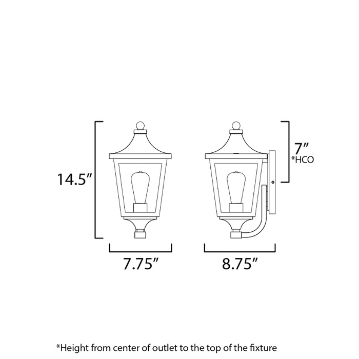 Maxim 40232 Sutton Place VX 1-lt 15" Tall Outdoor Wall Sconce