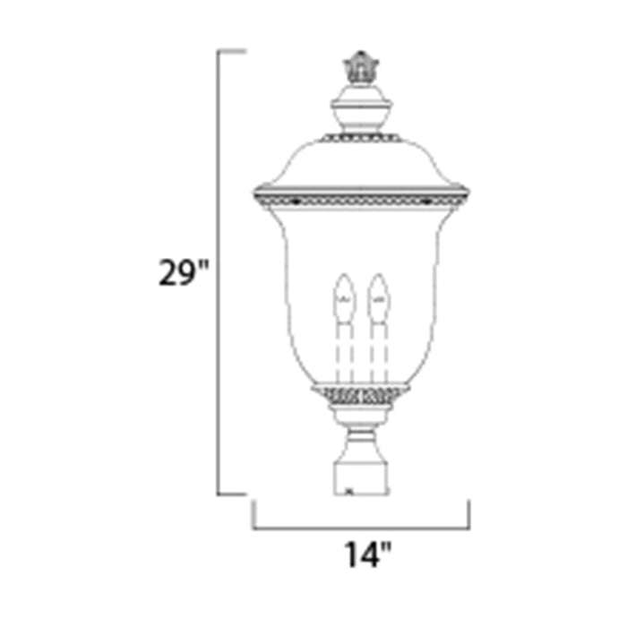 Maxim 40421 Carriage House VX 3-lt 29" Tall Outdoor Pole/Post Lantern