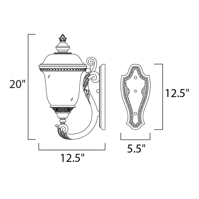 Maxim 40423 Carriage House VX 2-lt 20" Tall Outdoor Wall Lantern