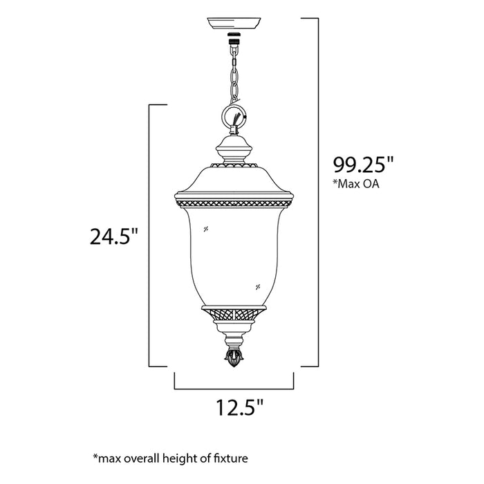 Maxim 40427 Carriage House VX 3-lt 13" Outdoor Hanging Lantern