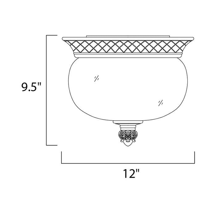 Maxim 40429 Carriage House VX 2-lt 12" Outdoor Ceiling Mount