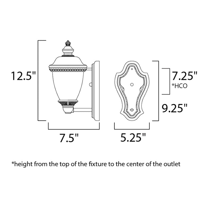 Maxim 40495 Carriage House VX 1-lt 13" Tall Outdoor Wall Lantern