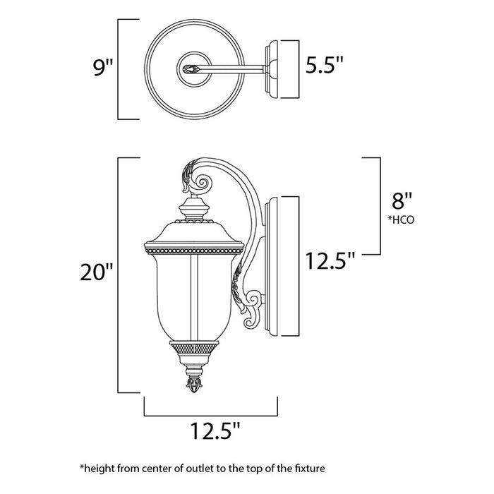 Maxim 40496 Carriage House VX 2-lt 20" Tall Outdoor Wall Lantern